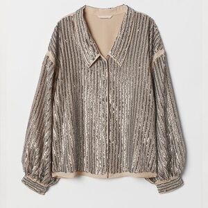 ZARA Sequin Embellished Long Sleeve Top